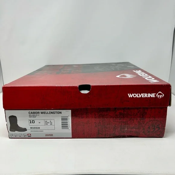 NEW Wolverine Cabor Wellington Waterproof Work Boots Men's Size 10 - Picture 6 of 6